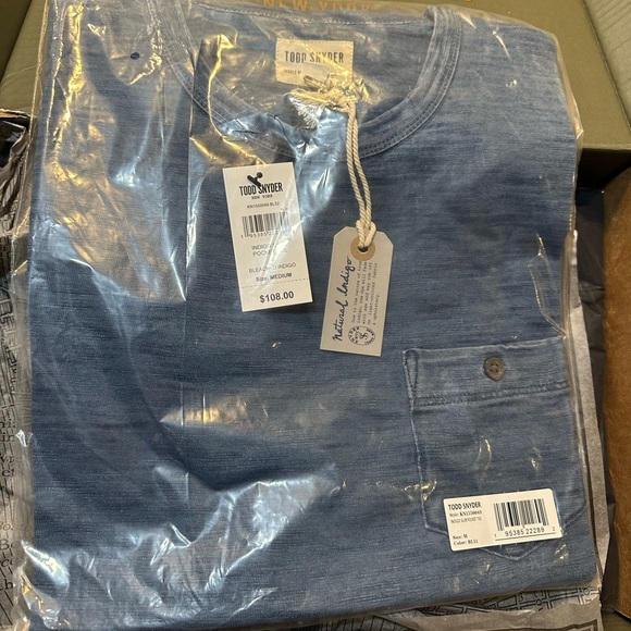 NWT Todd Snyder M or XXL BLEACHED INDIGO SLUB POCKET TEE - Picture 11 of 14